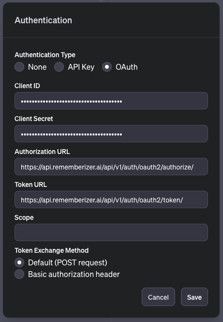 gpt auth type config