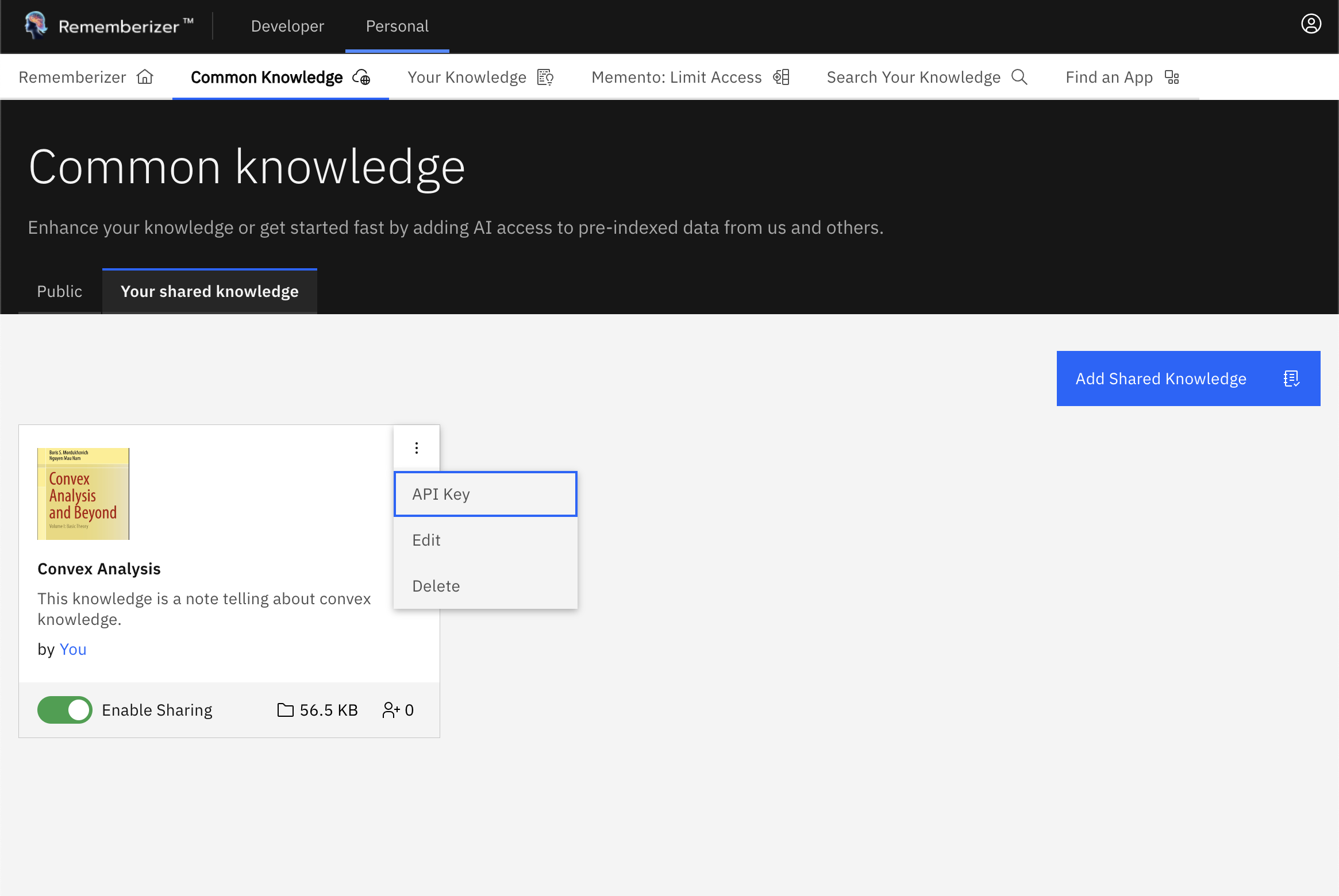 مفتاح API للمعرفة المفتوحة