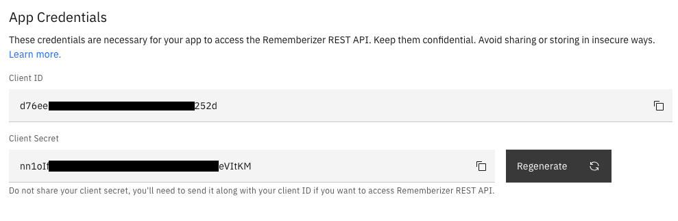 بيانات اعتماد التطبيق المسجل