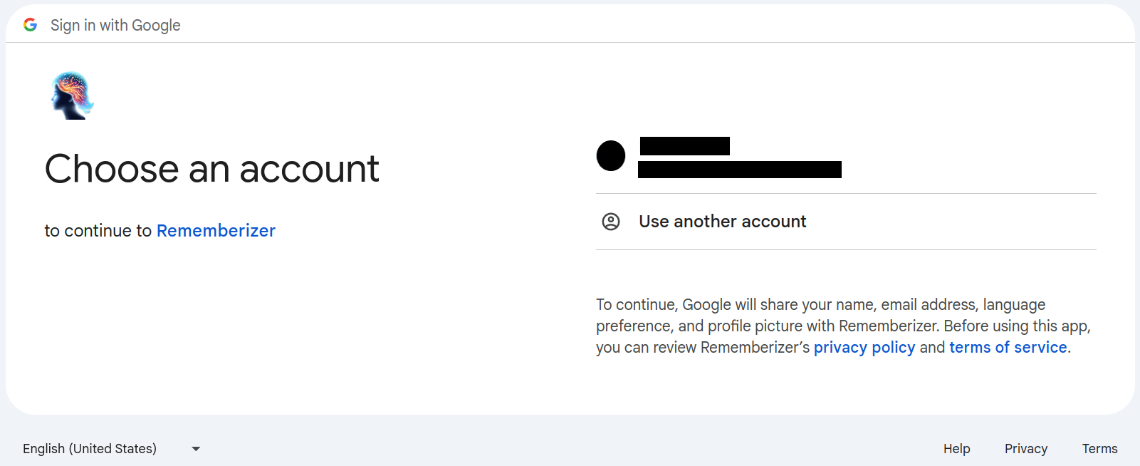 اختيار حساب Google