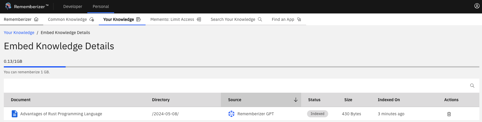 تفاصيل المعرفة المدمجة