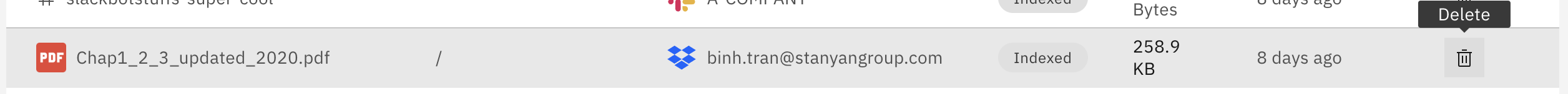 ملف مع رمز الحذف